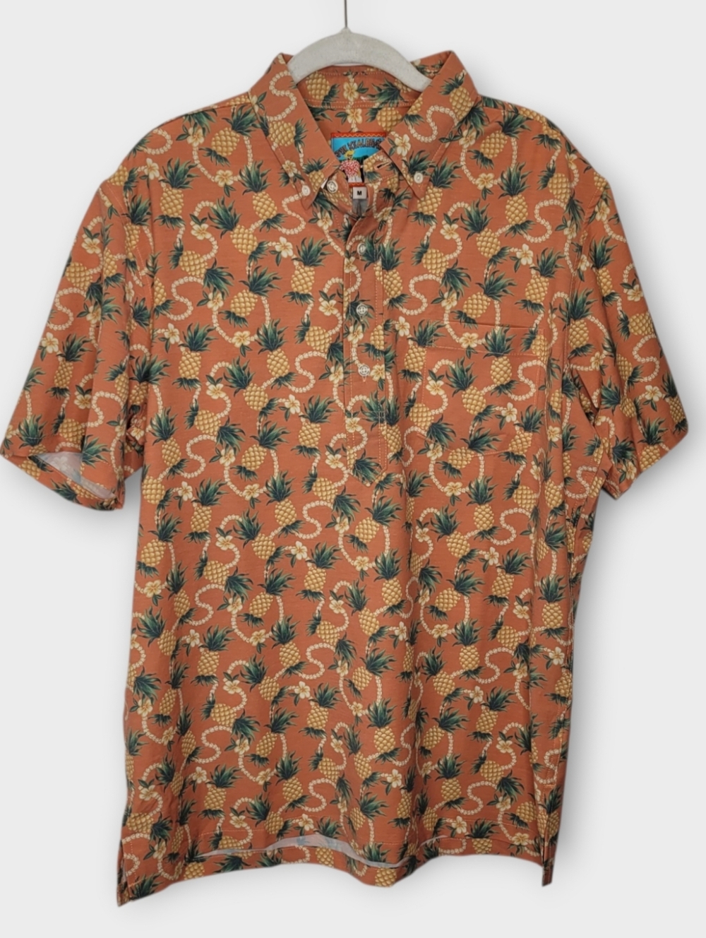 Reyn Spooner Joe Kealohas Hawaiian Performance Shirt M Pineapple Print